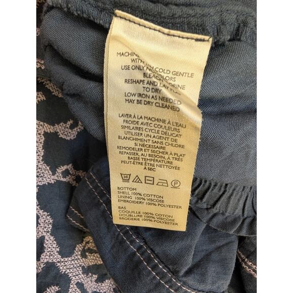 Free People Sedona Short Set Women XS Navy Combo Short Sleeve Button Up NWT - Picture 5 of 7